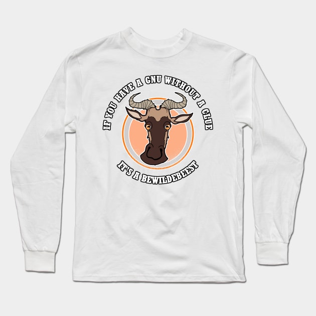 Wildebeest Joke - animal puns Long Sleeve T-Shirt by Duckfieldsketchbook01